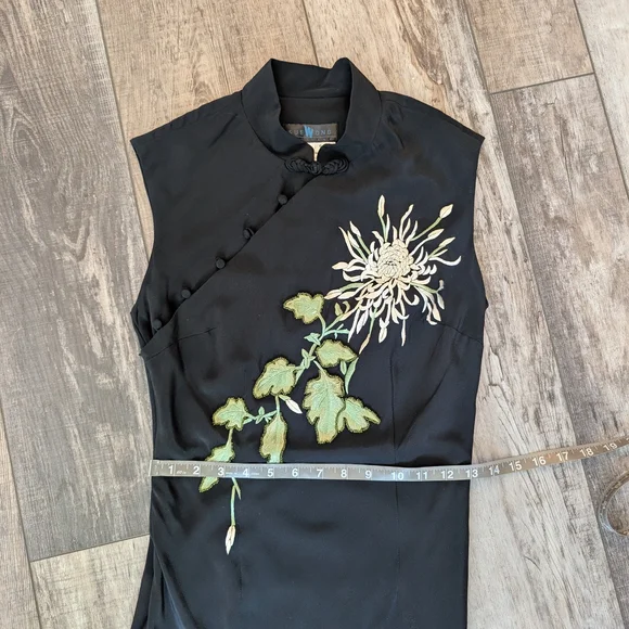 Vintage Sue Wong 100% Silk Black Floral Women's Dress Size 6 - Picture 11 of 12